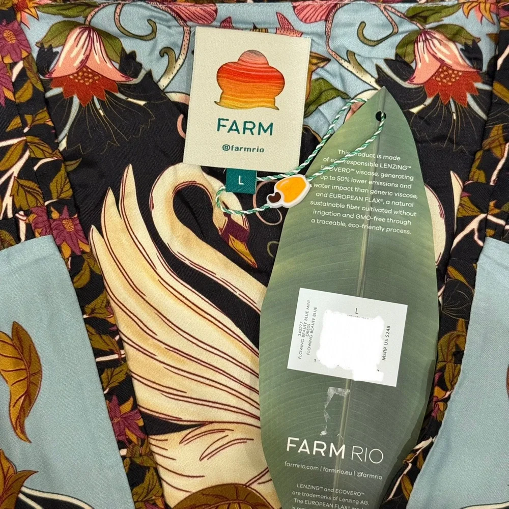 FARM Rio Flowing Beauty Mini Dress, Light Blue/Black/Red, NWT π§π· - Picture 16 of 16